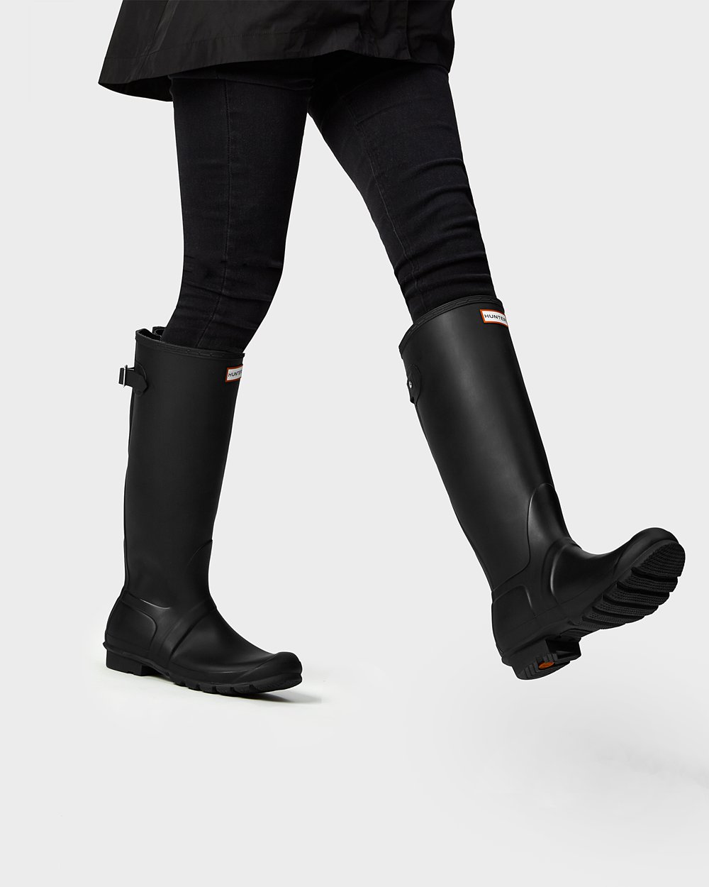 Hunter Mujer Original Back Adjustable - Botas de Lluvia Negras - 834-AHWXPC